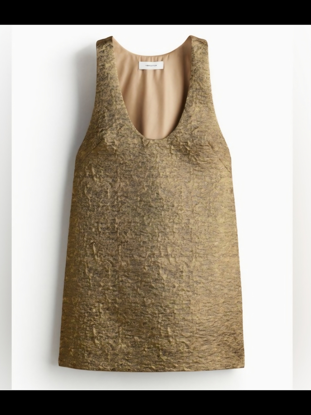 H&M Metallic Gold Textured Shift Dress